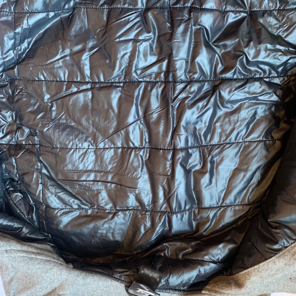 BLACK AND GREY NIKE WOOL AND LEATHER BOMBER COAT - Picture 8 of 9